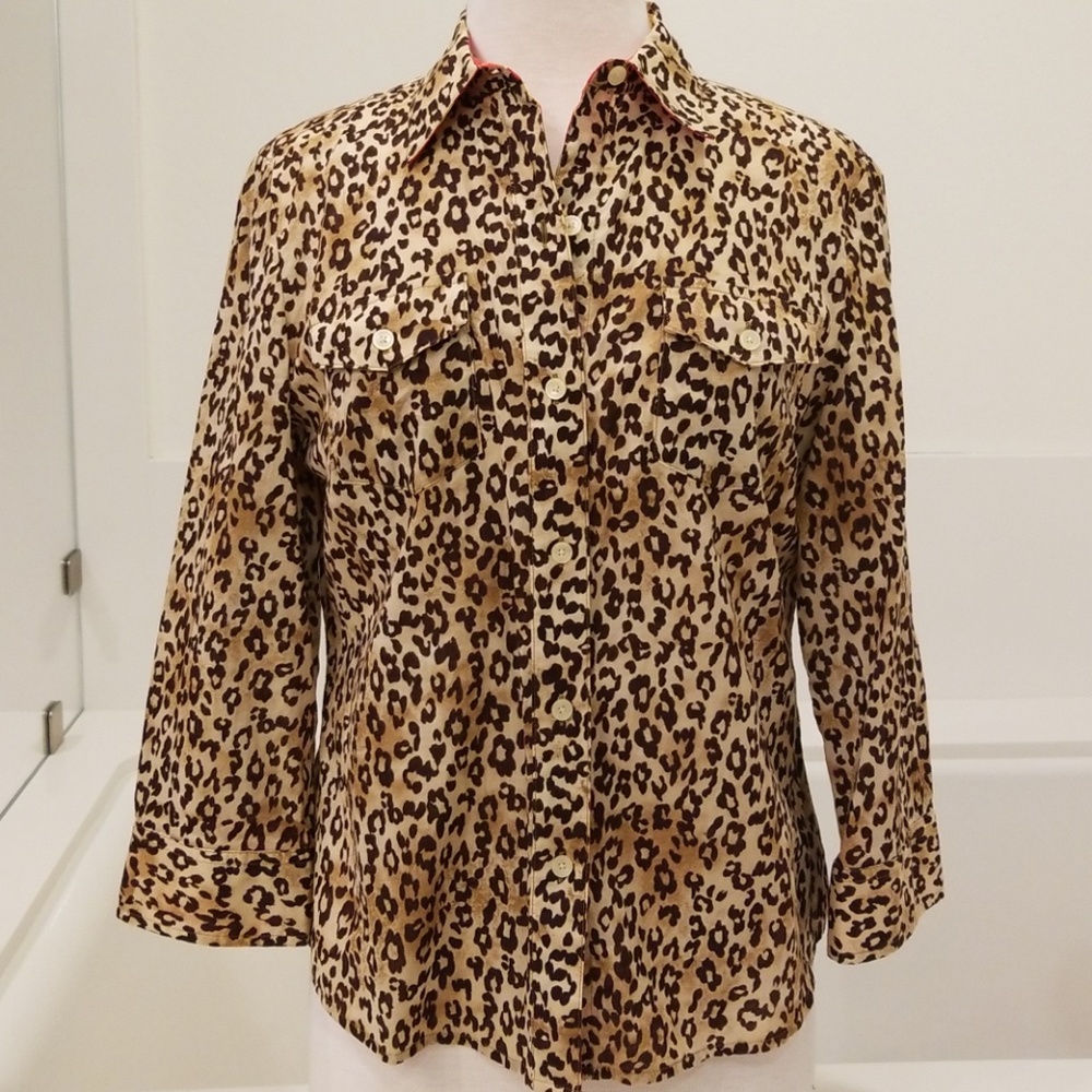 Jones NY Signature collection leopard print shirt